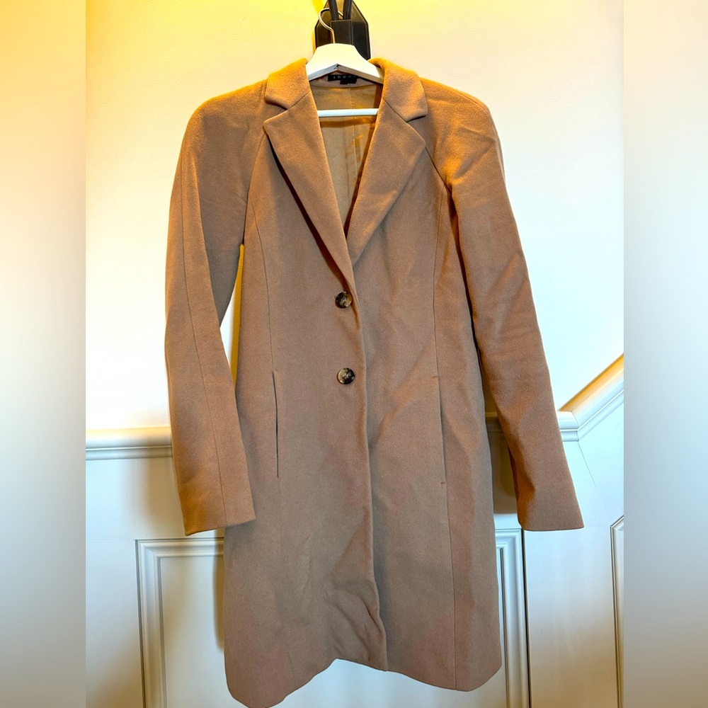 Theory women’s wool cashmere blend camel coat